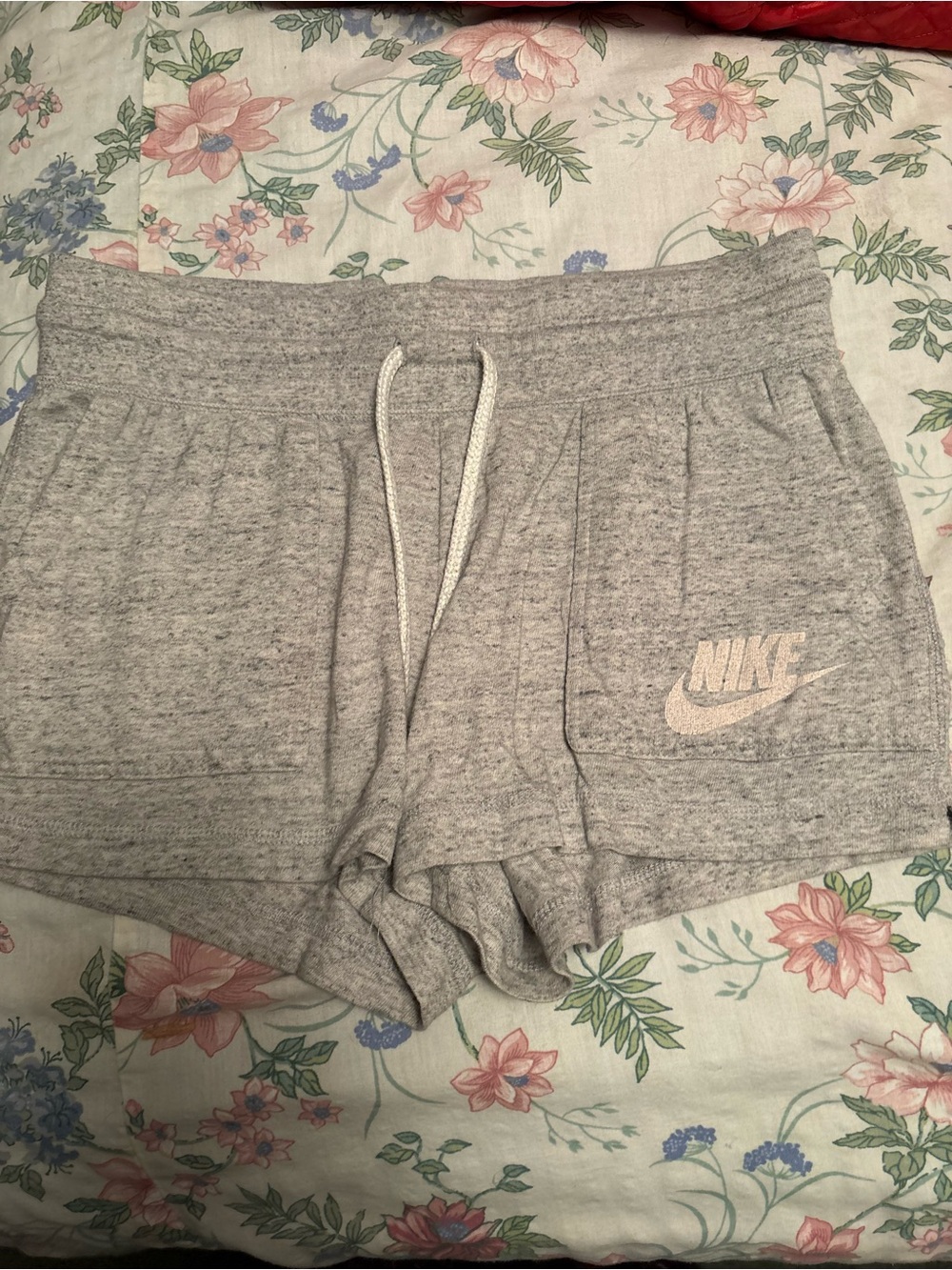 Nike Women's Heather Gray Terry Drawstring Shorts